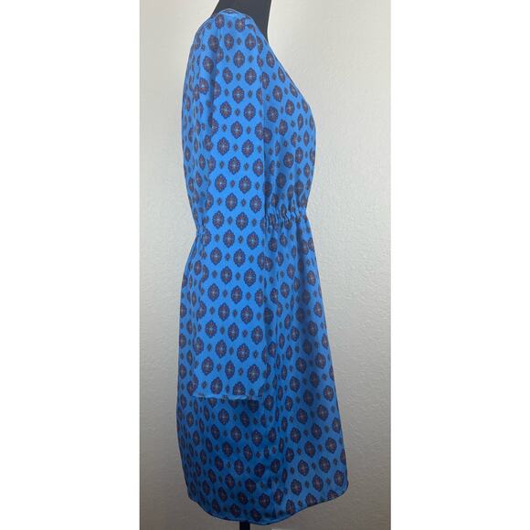 J.Crew Blue Medalian Faux Wrap Dress Size 6 - Picture 4 of 9
